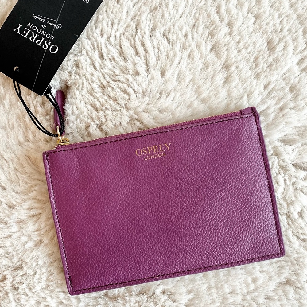 Osprey London Amber Coin Purse Nappa Purple NWT